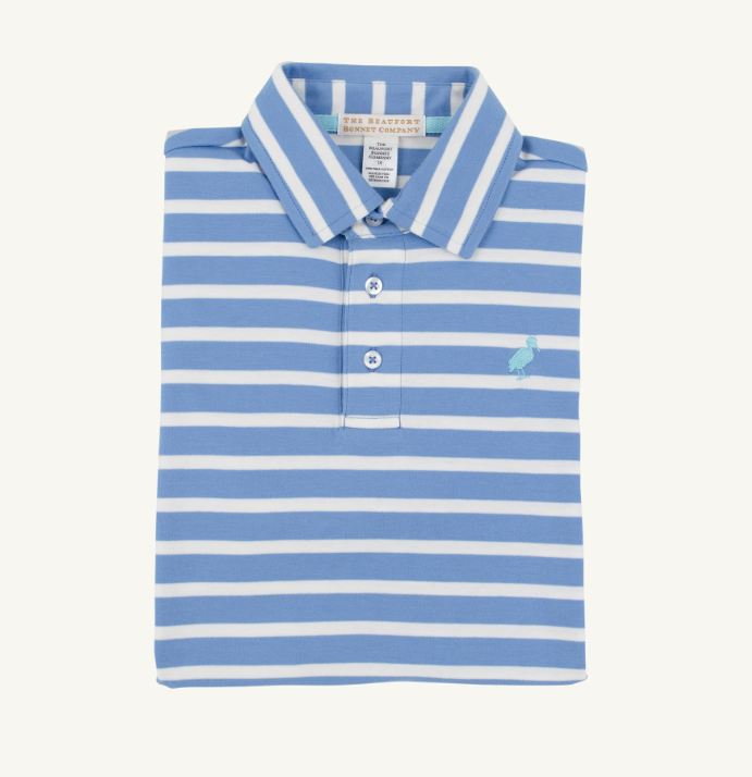 Prim and Proper Polo | Barbados Blue/Belhaven Blue Stripe