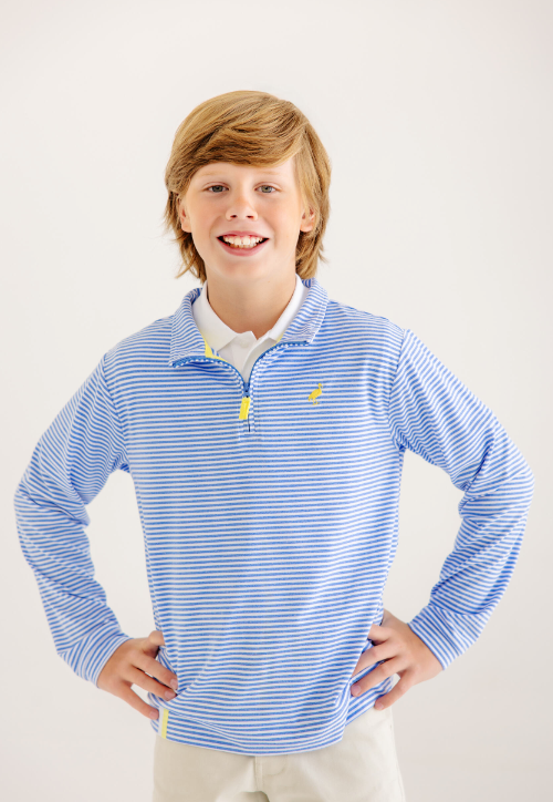Prepletic Haywood Half-Zip | Barbados Blue Stripe