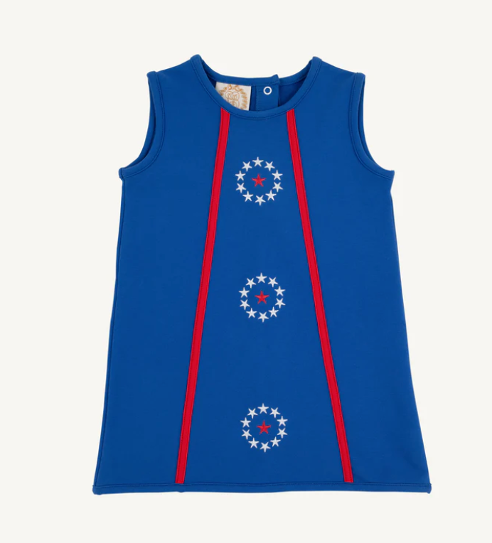Annie Apron Dress | Rockefeller Royal Blue w/Stars