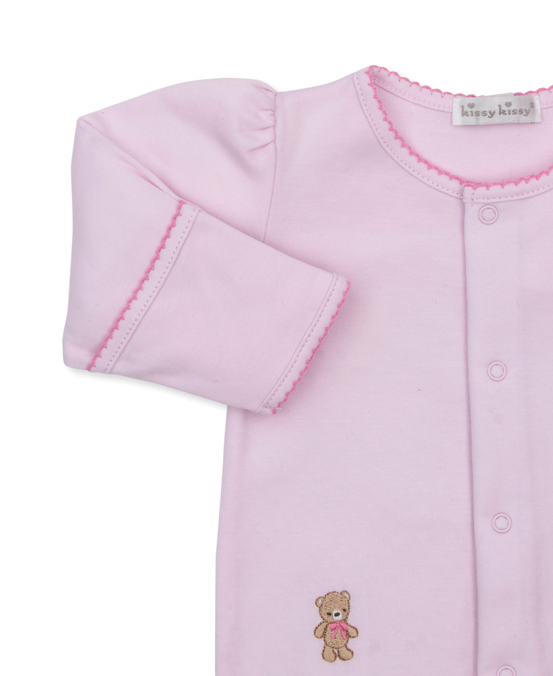 Pink Teddy Bear Club Footie w/Zipper