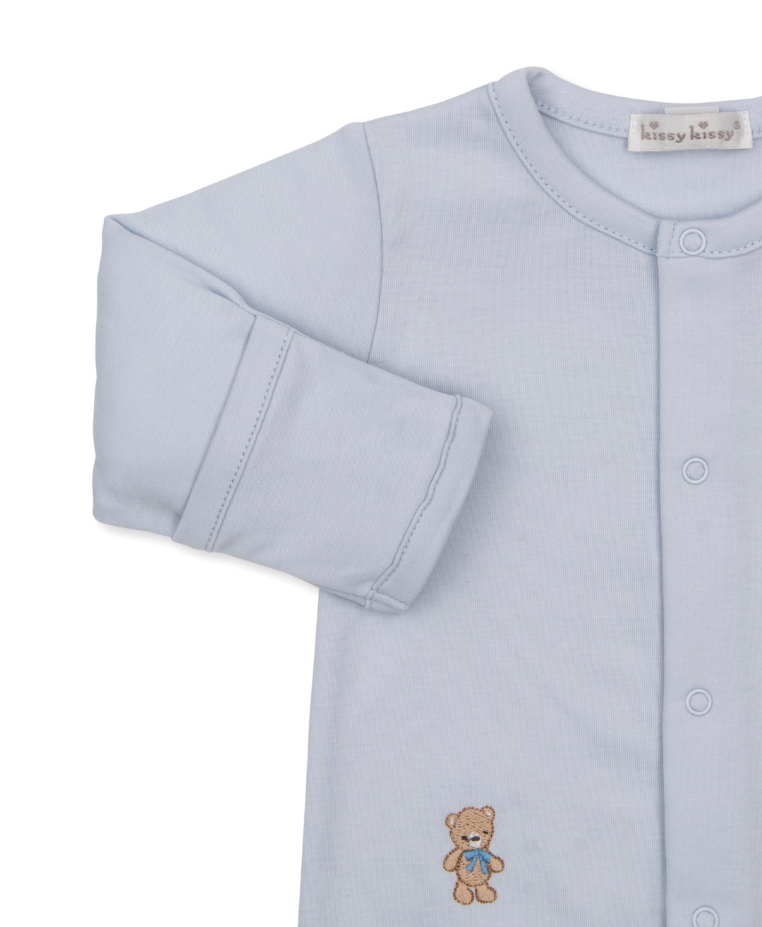 Blue Teddy Bear Club Footie w/Zipper
