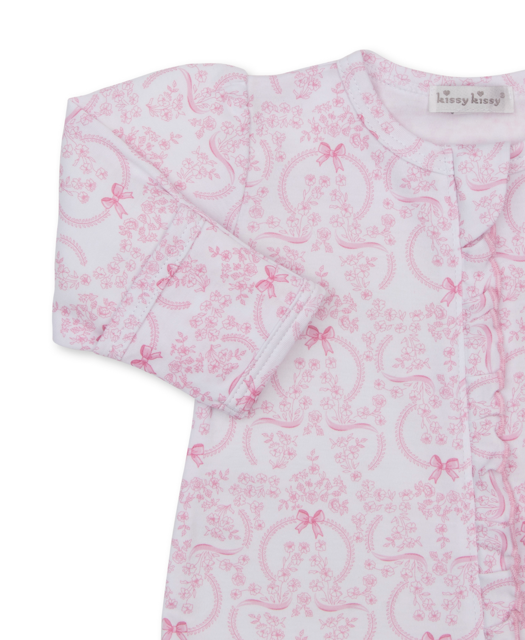 Delicate Blooming Bows Footie w/Zipper