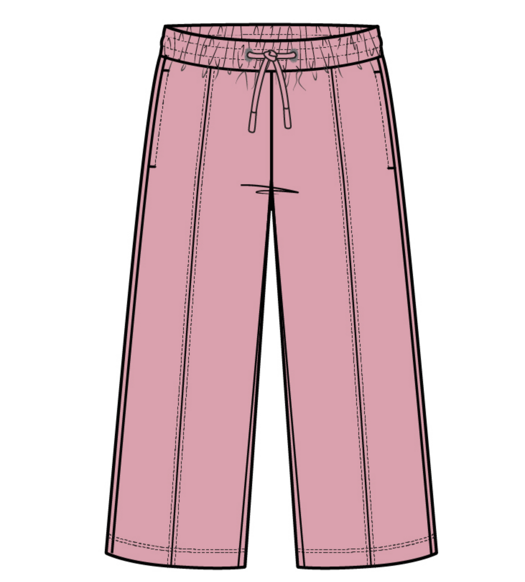Lt Pink Wide Leg Jogger Knit Pant