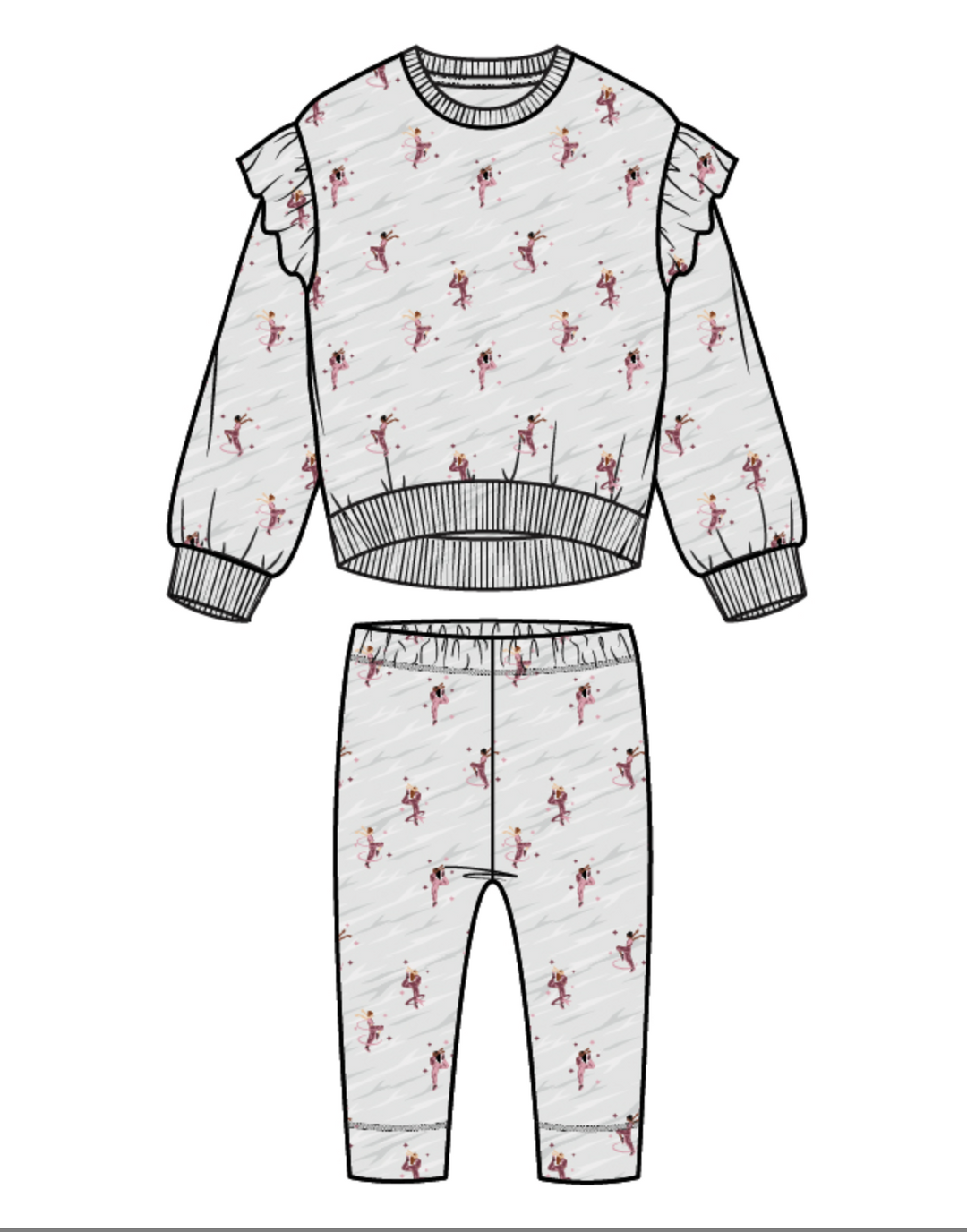 Heather Grey Dancer Top and Pant Set