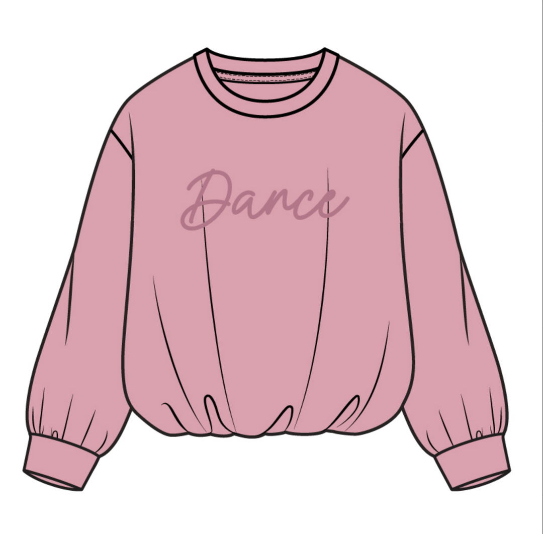 Lt Pink Dance Crewneck Bubble Sweatshirt