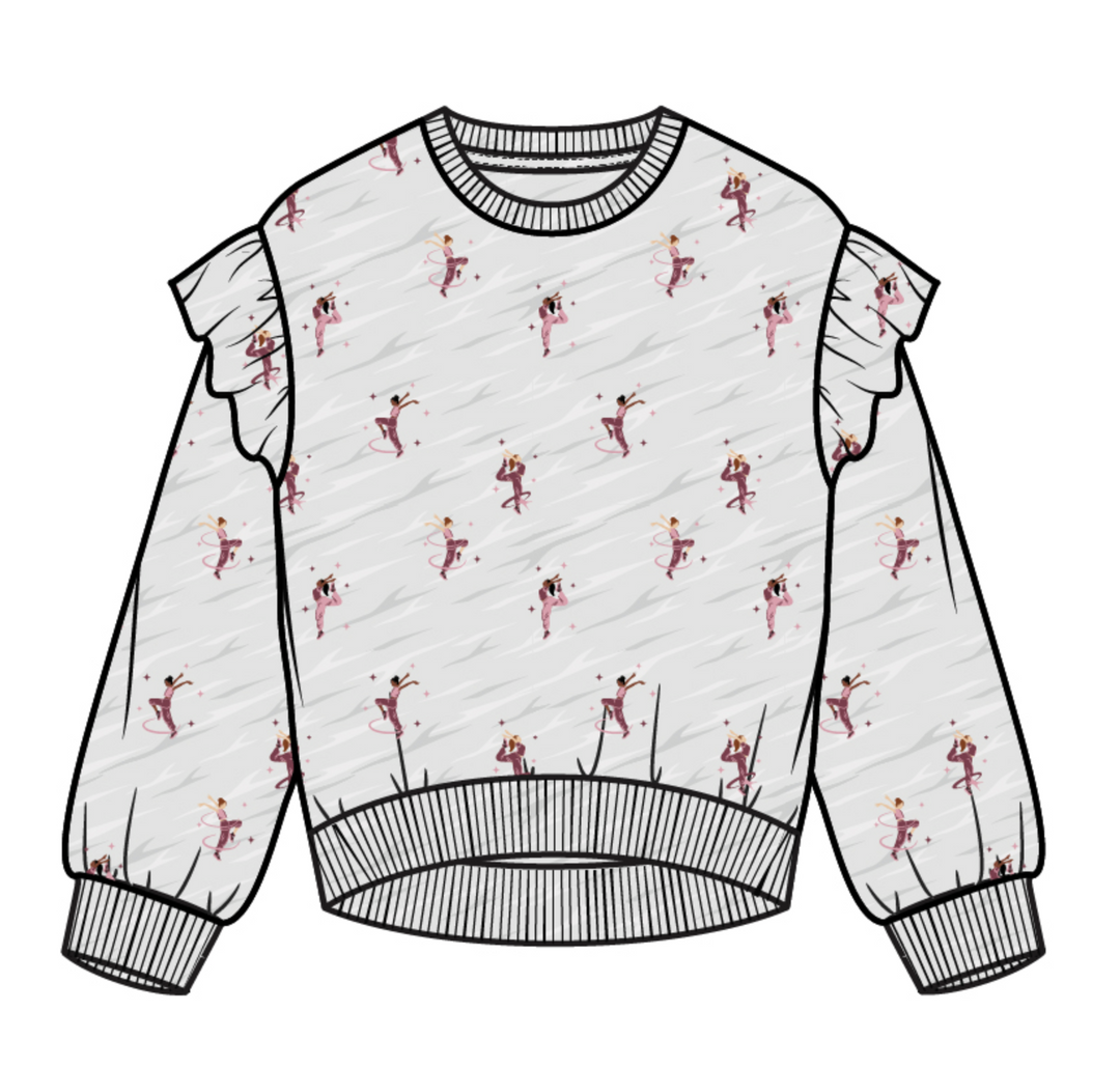 Heather Grey Dance Frill Sweatshirt