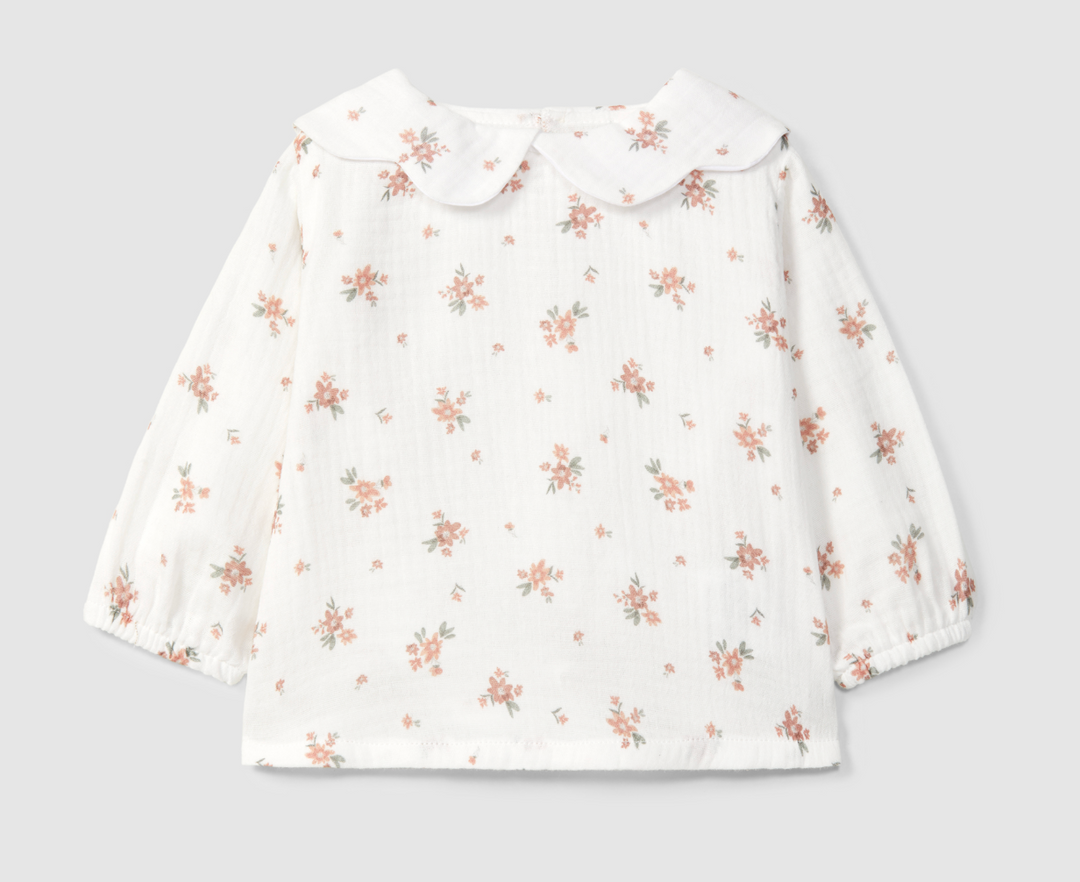 Beige Flower Blouse