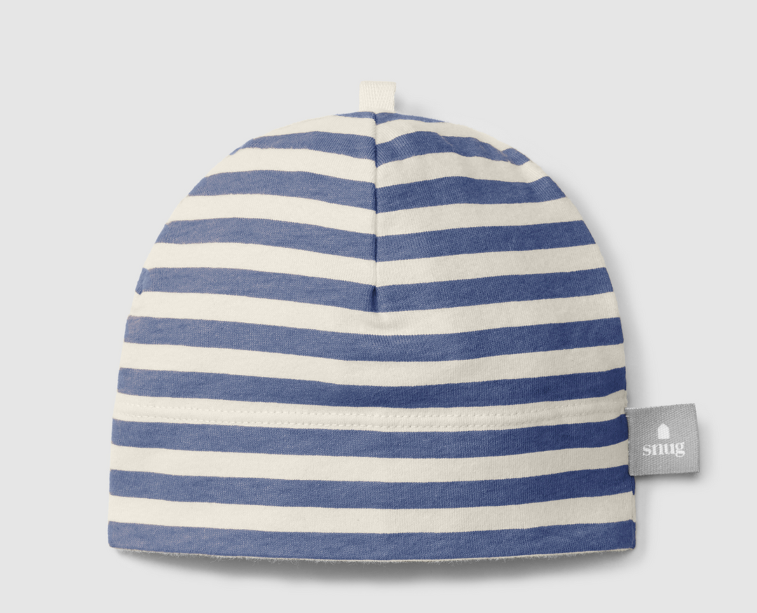 Navy Striped Baby Hat