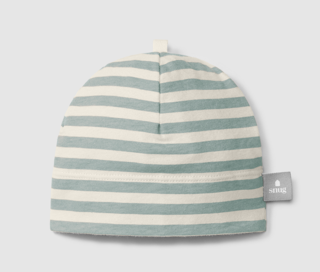 Seafoam Striped Baby Hat