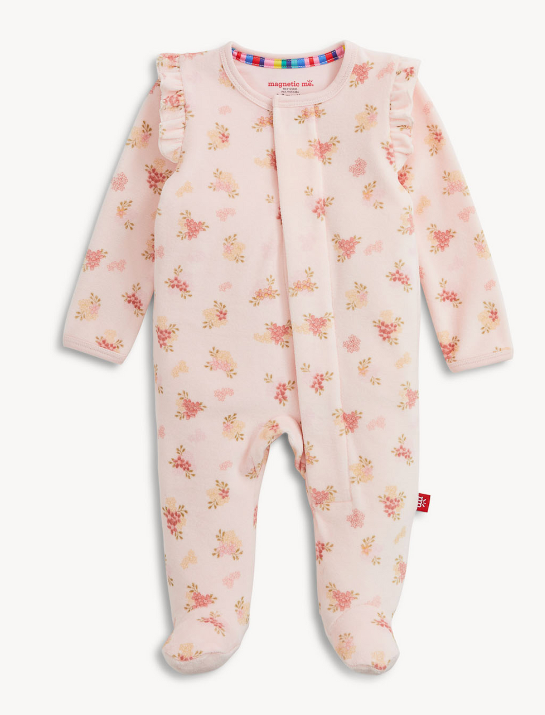 Floral Girls Velour Footie