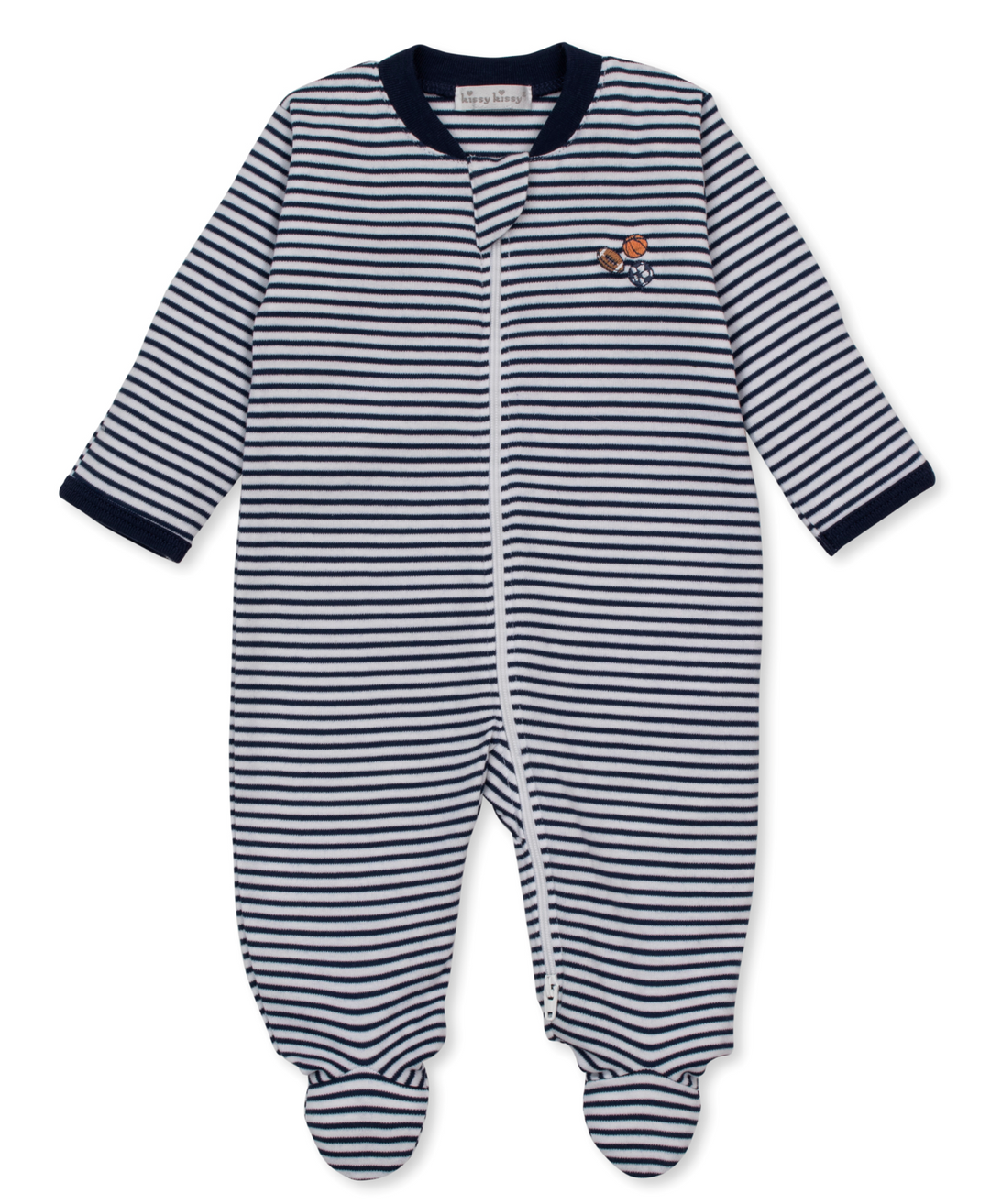 Sports Stripe Zipper Footie