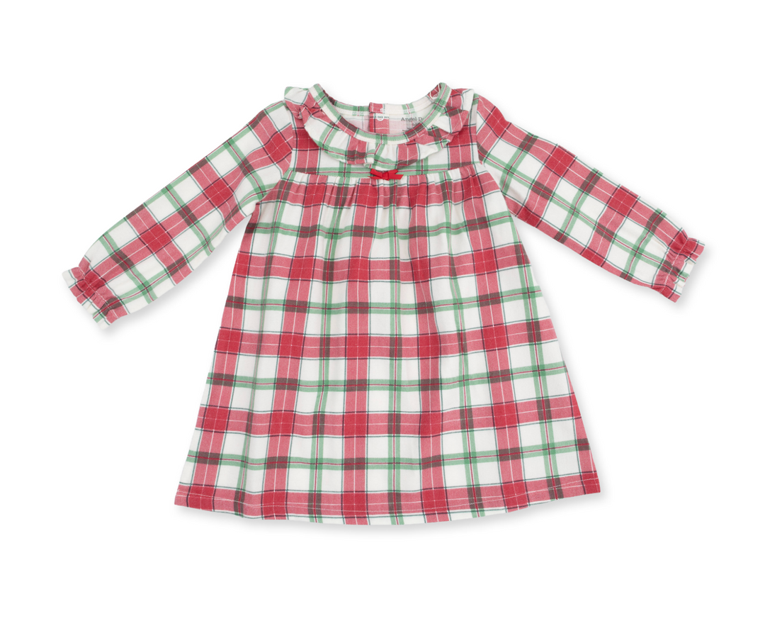 Long Sleeve Gown With Ruffle Collar | Holiday Plaid