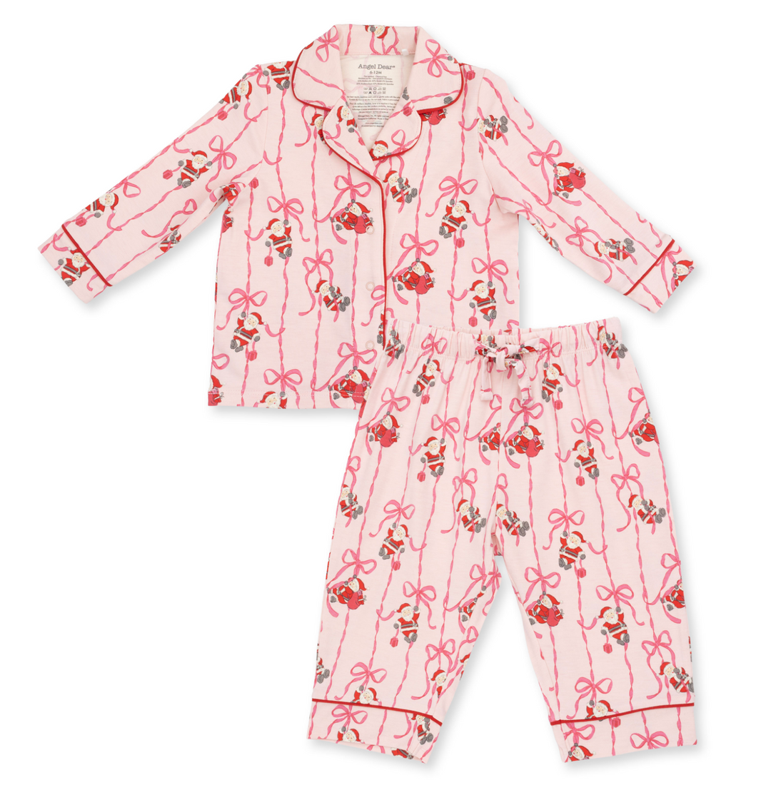 Kids Long Sleeve Coat Style With Pant | Bows &amp; Santa
