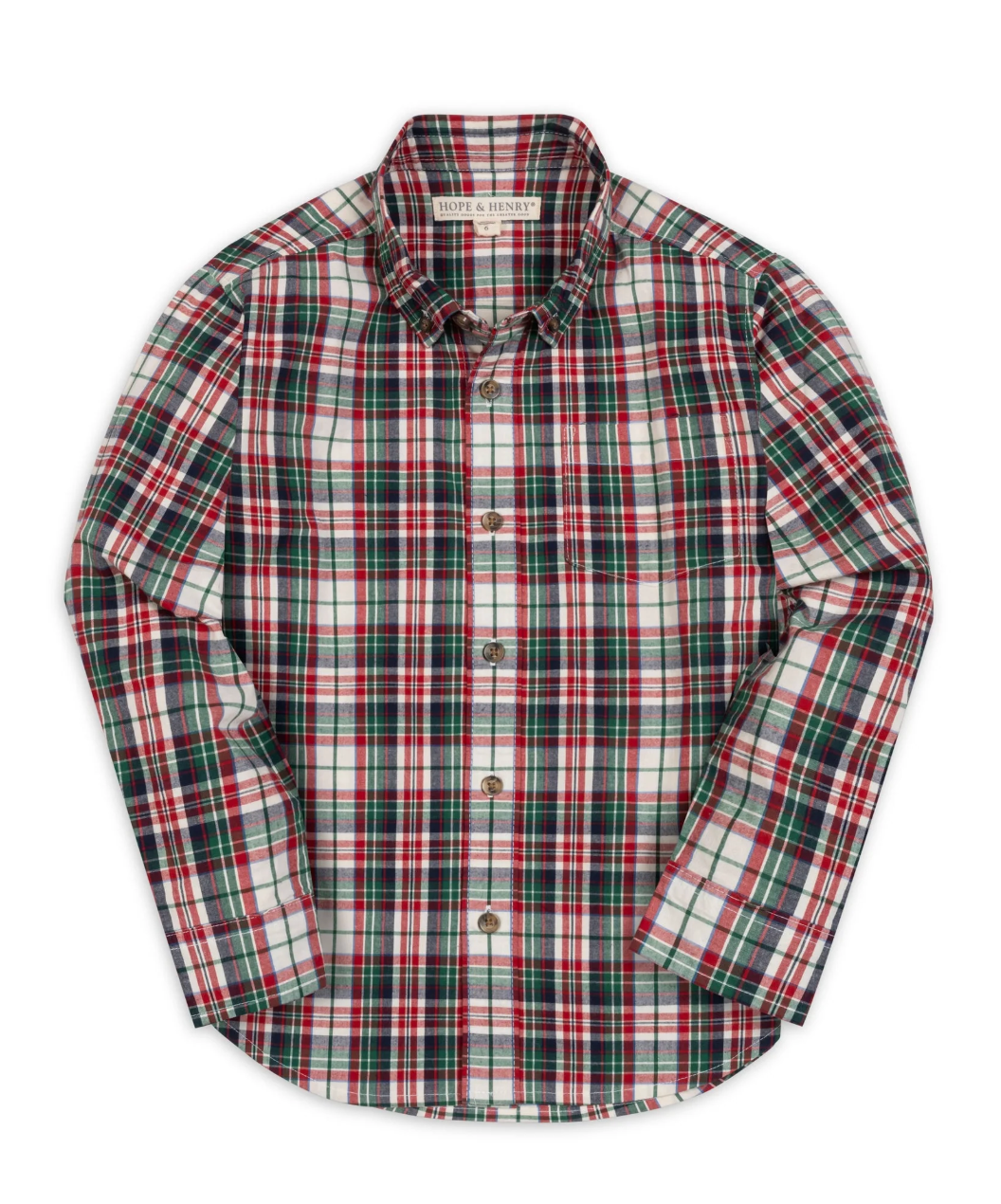 Organic Stretch Poplin Shirt | Multi Holiday Tartan