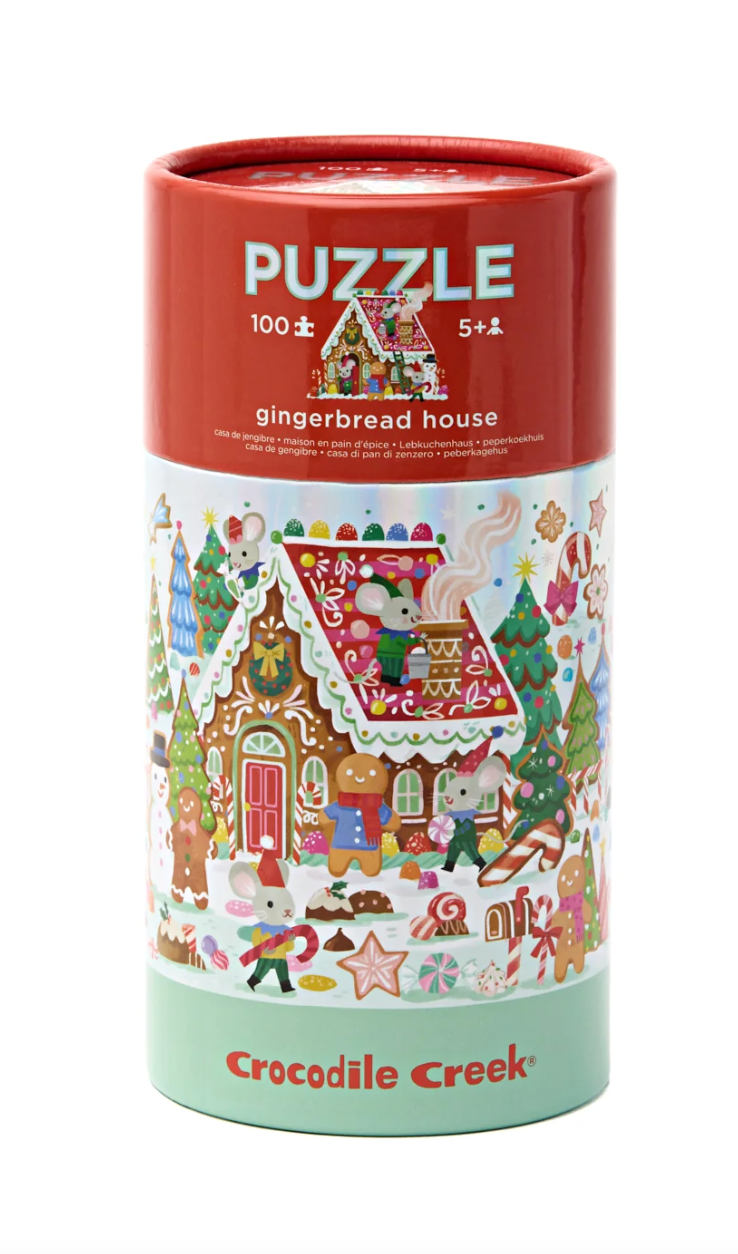 100pc Holo Tube Puzzle | Gingerbread House