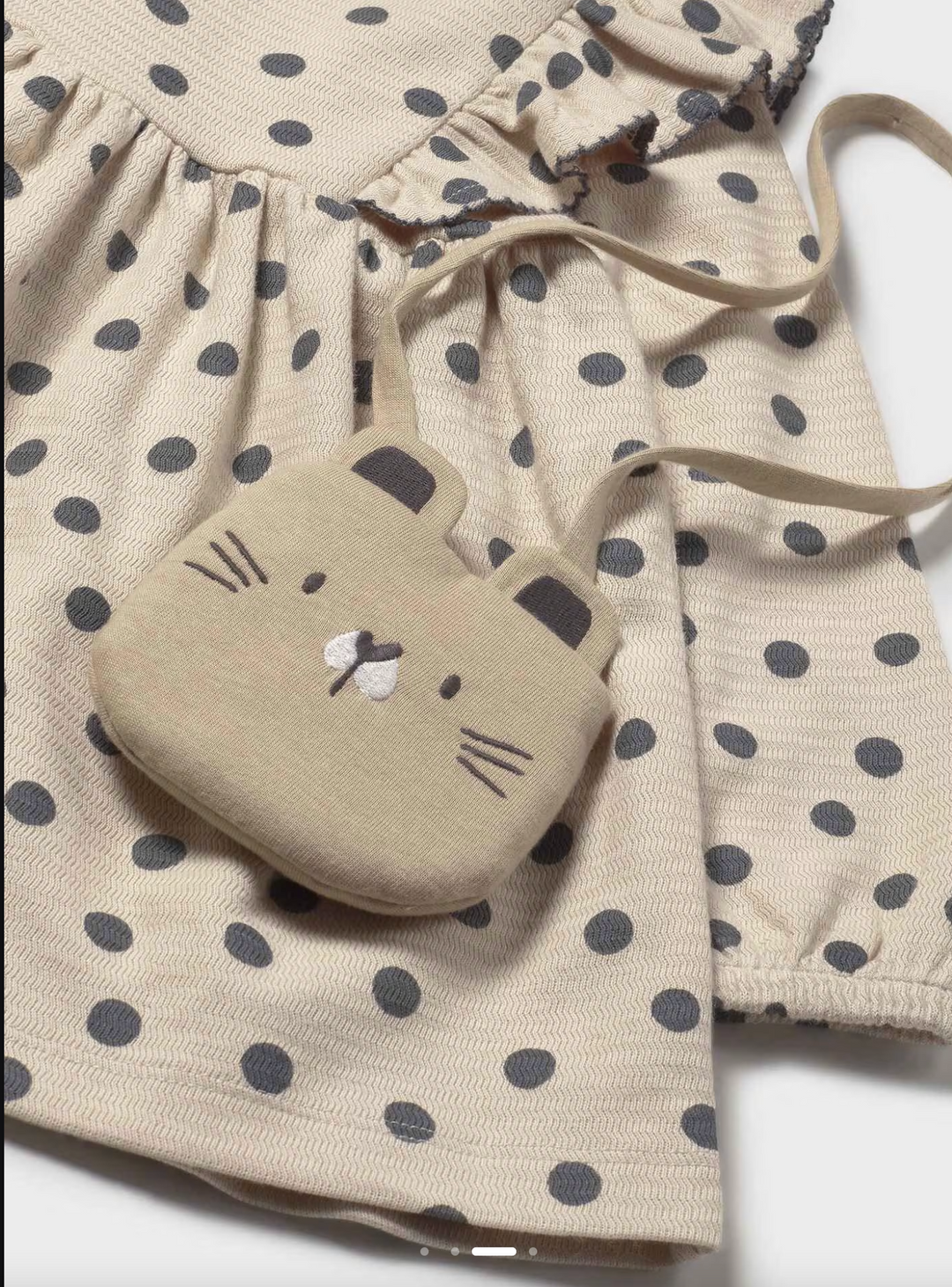 2920 | Tapioca Polka Dot Dress with Purse