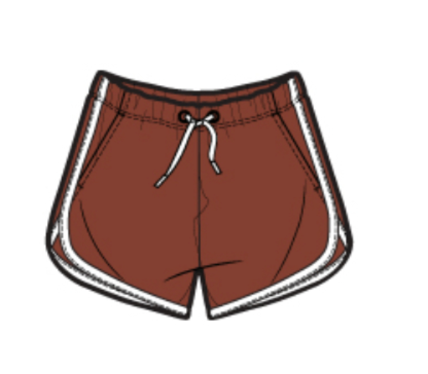 Sporty Ringer Shorts | Dark Maple