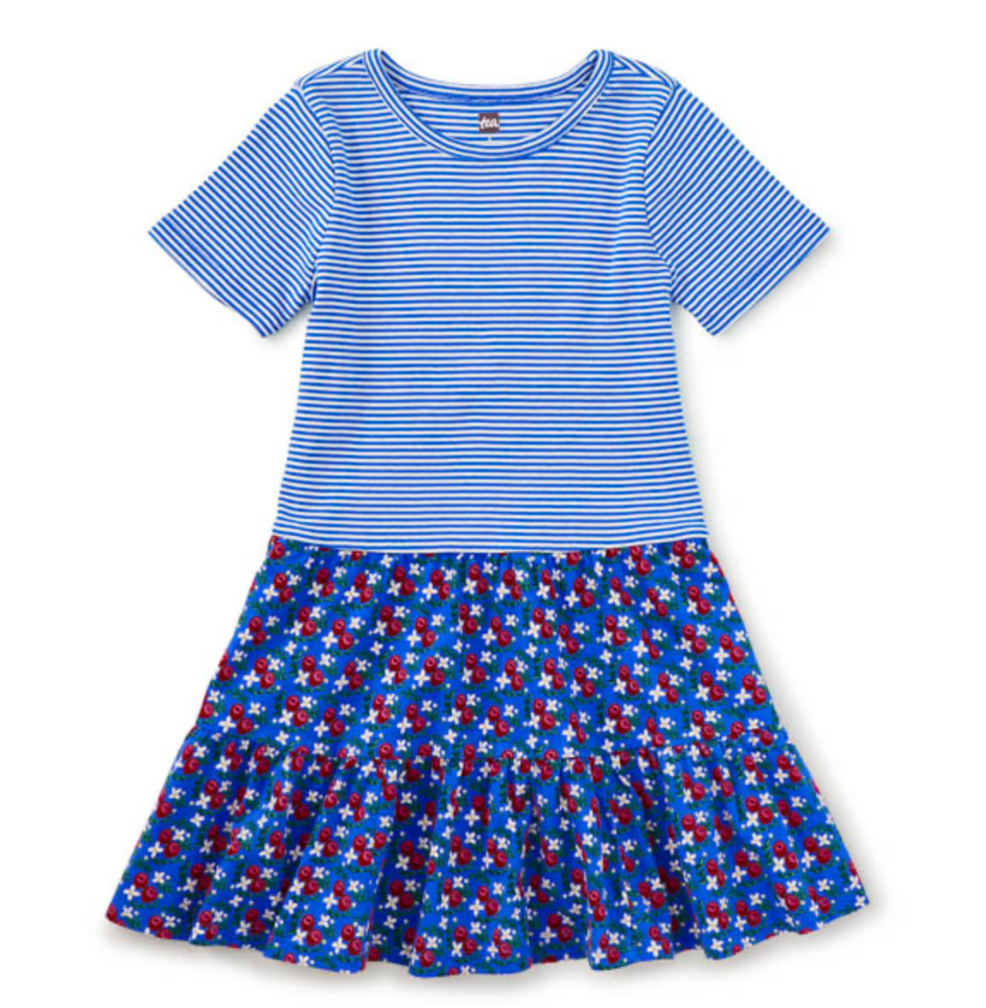 Tiered Skirted Twirl Dress | Flamenco Fan Rose