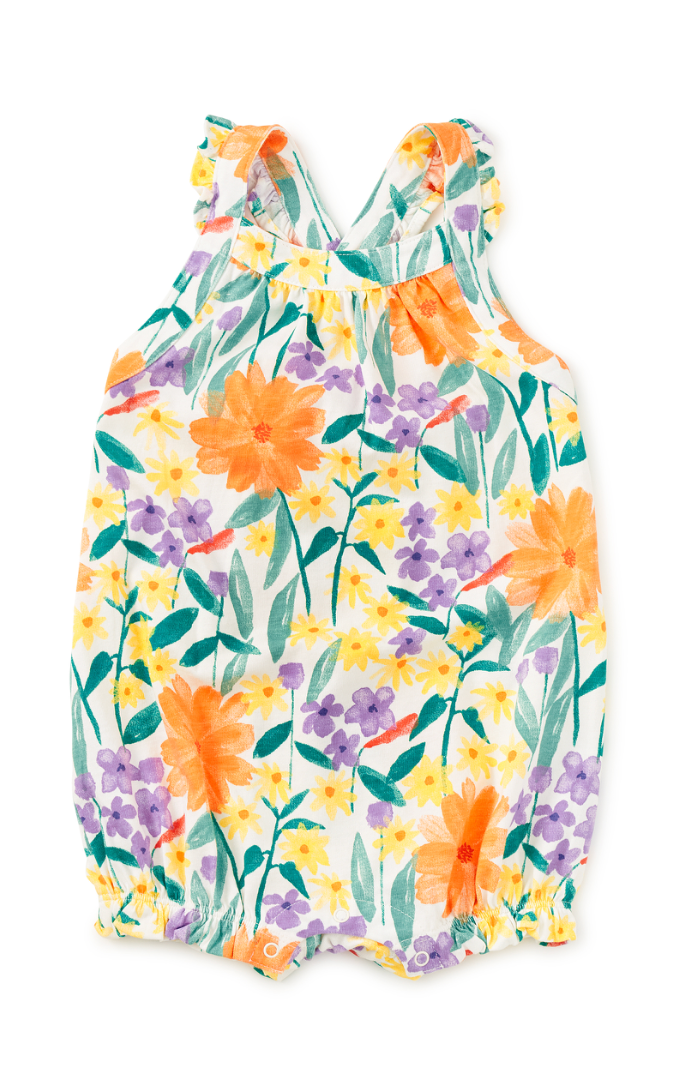 Crossback Baby Romper | Watercolor Floral
