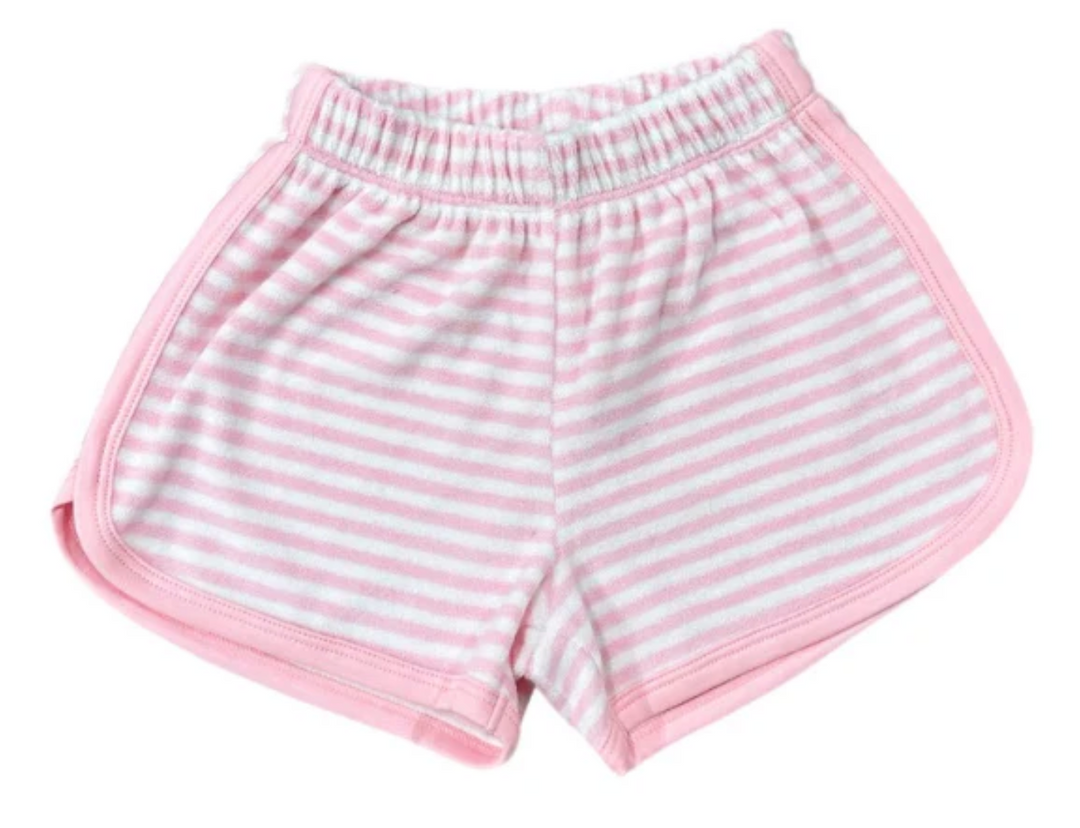 Terrycloth Shorts | Lt Pink Stripe