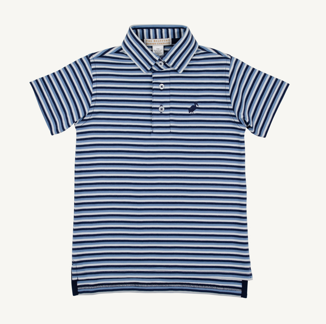 Prim and Proper Polo | Sumner County Stripe Barbados Blue