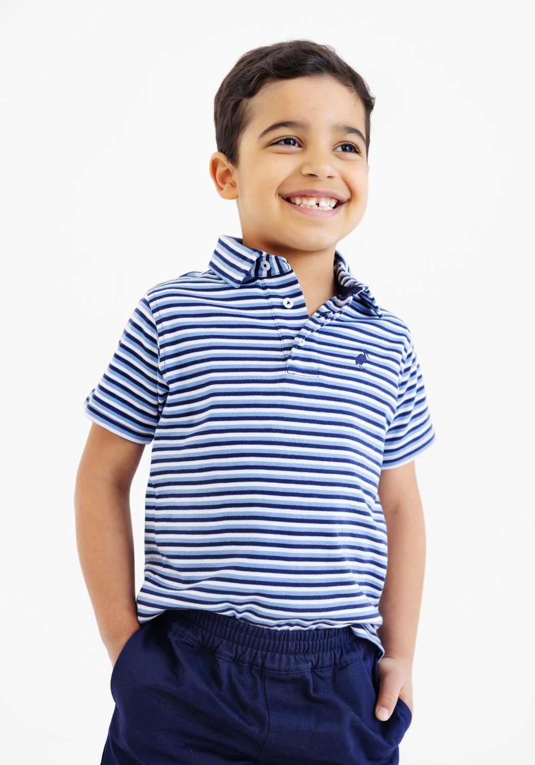 Prim and Proper Polo | Sumner County Stripe Barbados Blue