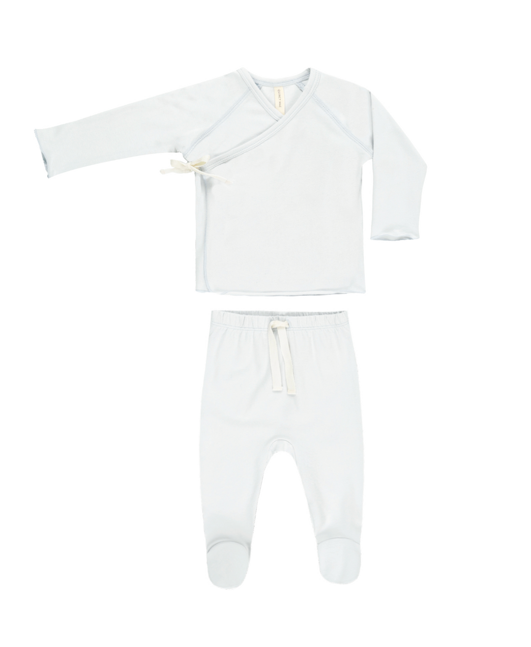Wrap Top and Footed Pant Set | Fog