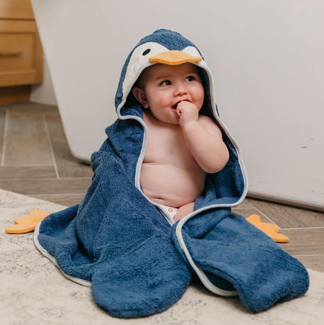 Character Bamboo Hooded Towel | Pebbles