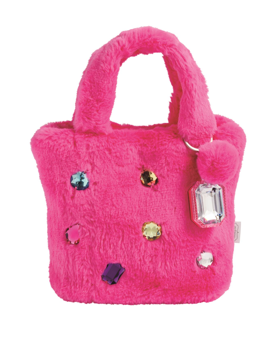 Glitzy Faux Fur Purse | Hot Pink