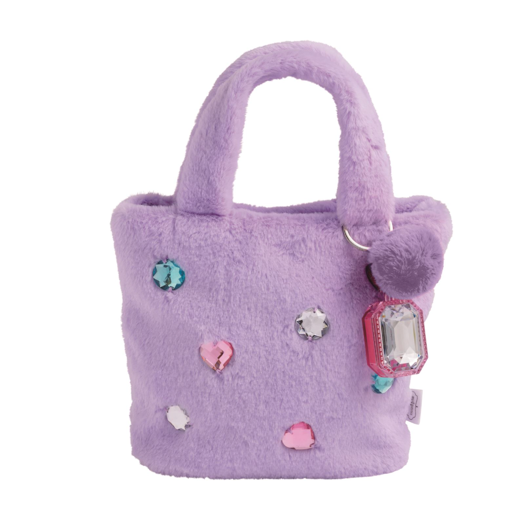 Glitzy Faux Fur Purse | Purple
