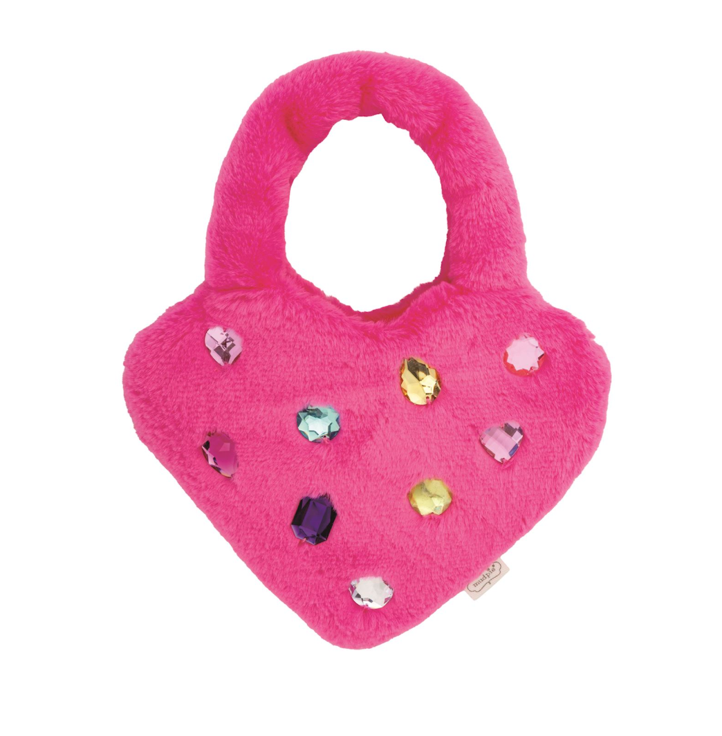 Heart Faux Fur Purse | Hot Pink