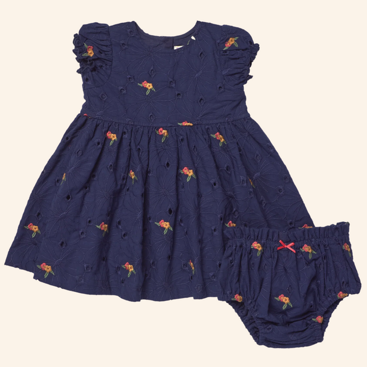 Baby Eliza Dress Set | Navy