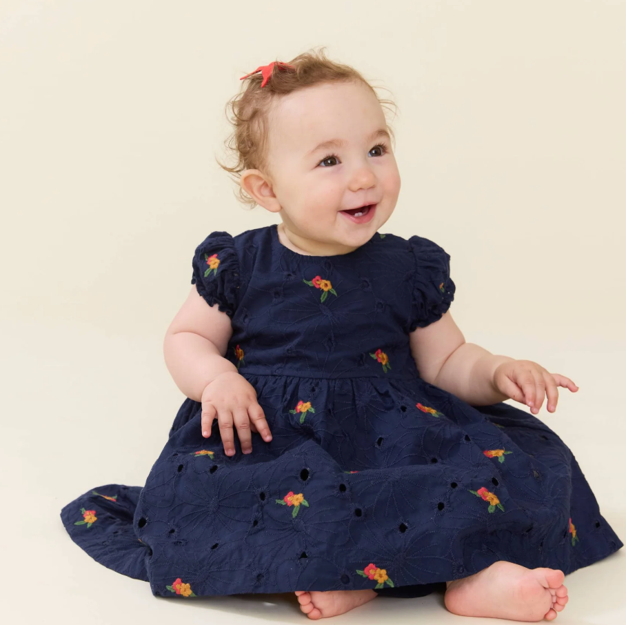 Baby Eliza Dress Set | Navy