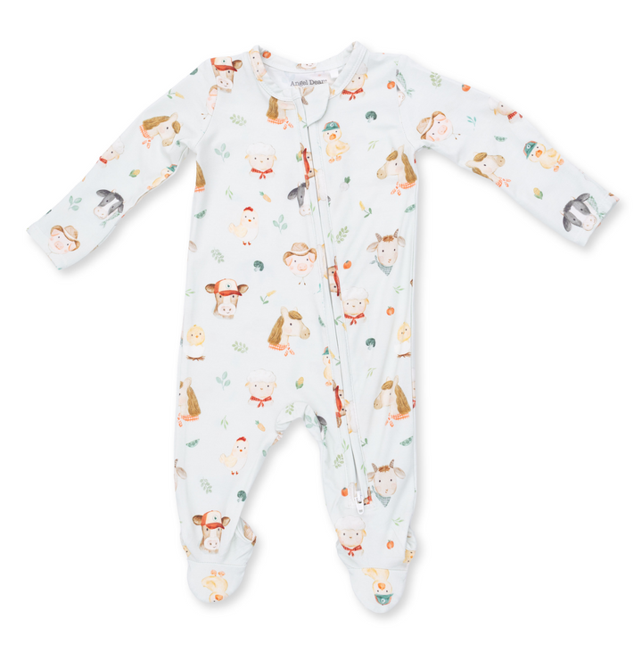 Two Way Zipper Footie | Baby Farm Faces