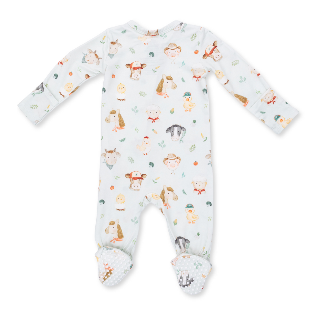 Two Way Zipper Footie | Baby Farm Faces