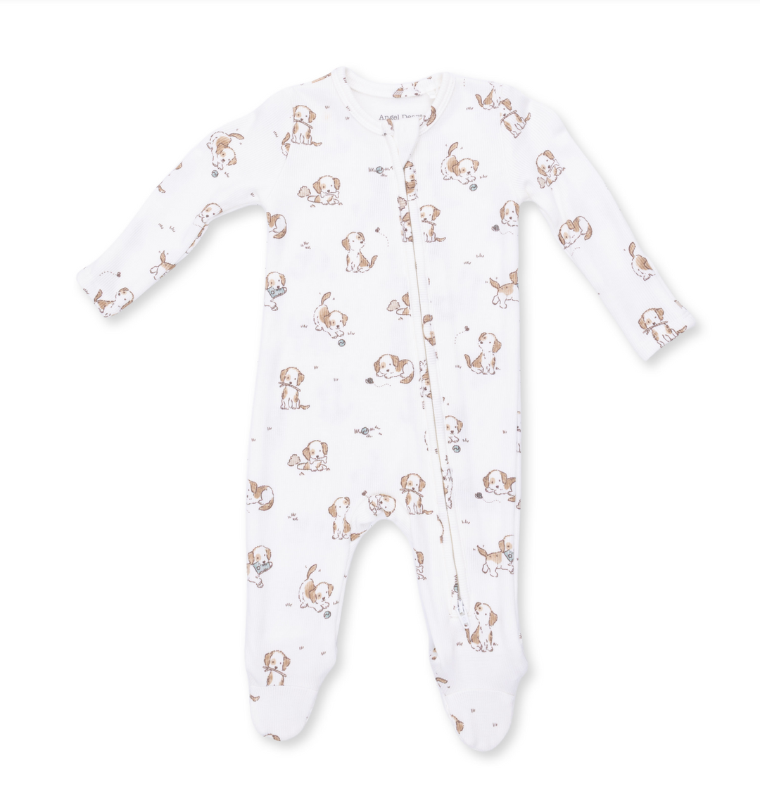 Two Way Zipper Footie | Explorer Puppy Blue