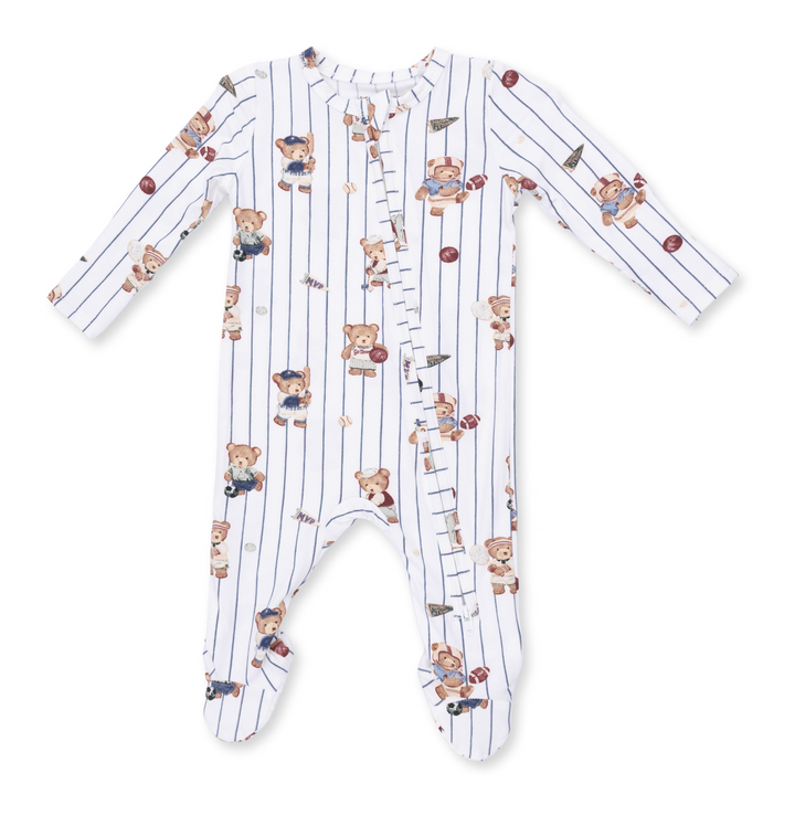 Two Way Zipper Footie | Mixed Sports Bears