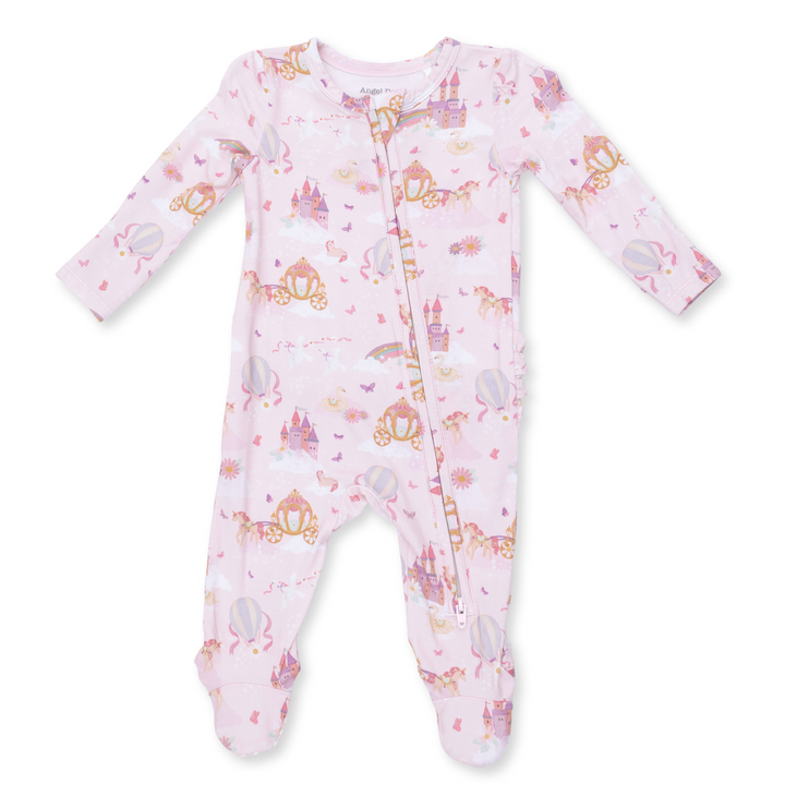 Two Way Zipper Ruffle Footie | Princess Unicorns and Castle