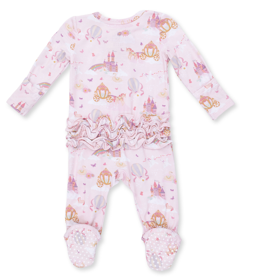 Two Way Zipper Ruffle Footie | Princess Unicorns and Castle