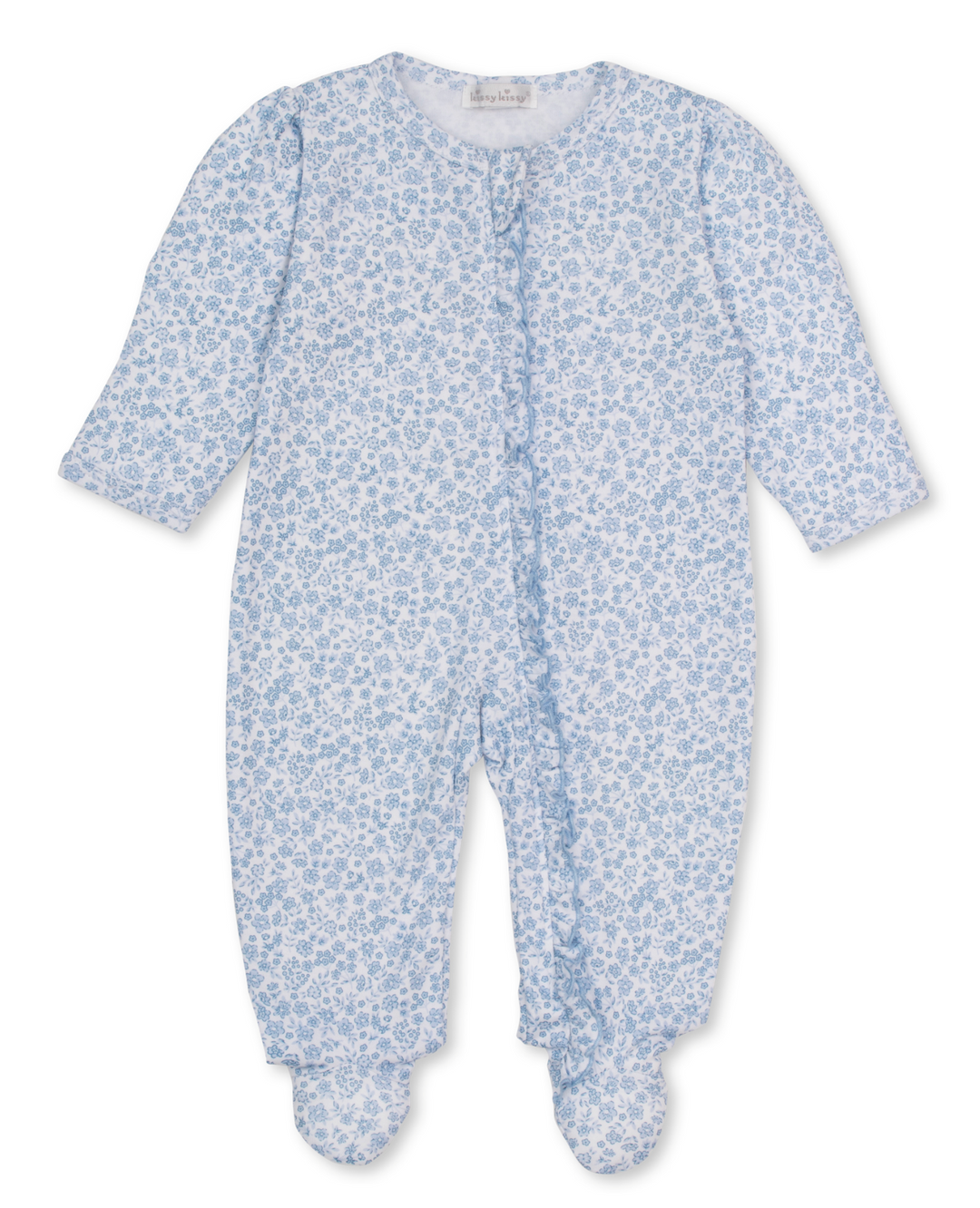 Blue Fall Blooms Footie w/ Zipper