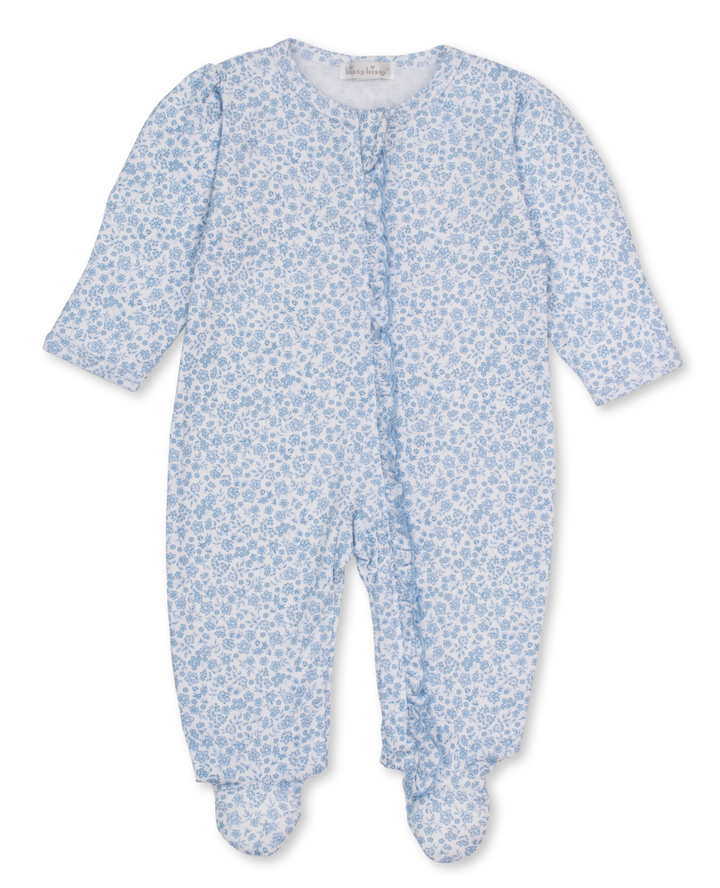 Blue Fall Blooms Footie w/ Zipper