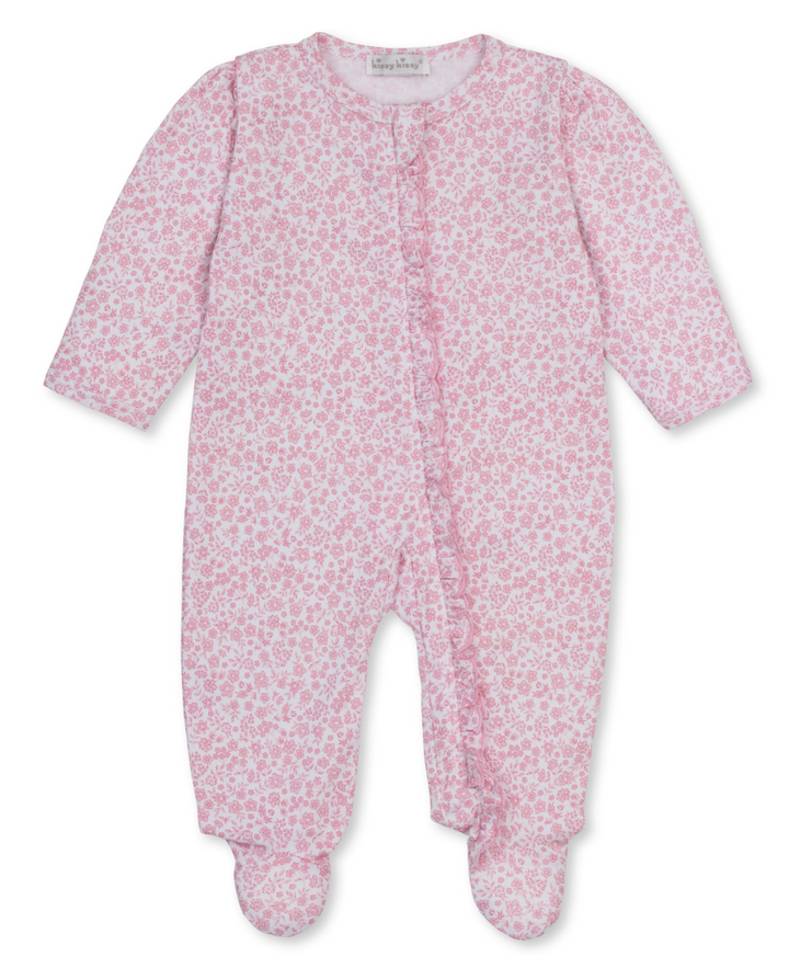Pink Fall Blooms Footie w/ Zipper