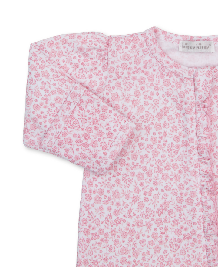 Pink Fall Blooms Footie w/ Zipper