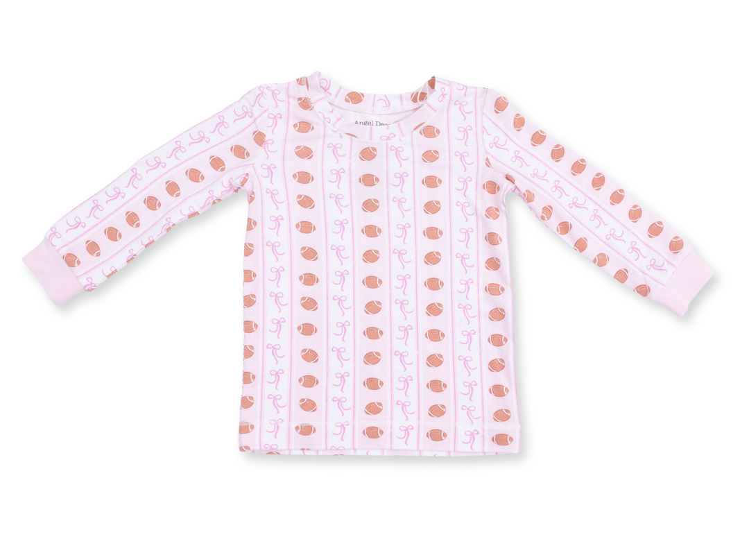 Loungewear LS Set | Football Bow Stripe