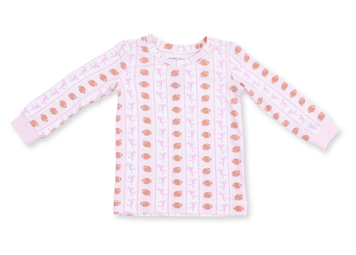 Loungewear LS Set | Football Bow Stripe