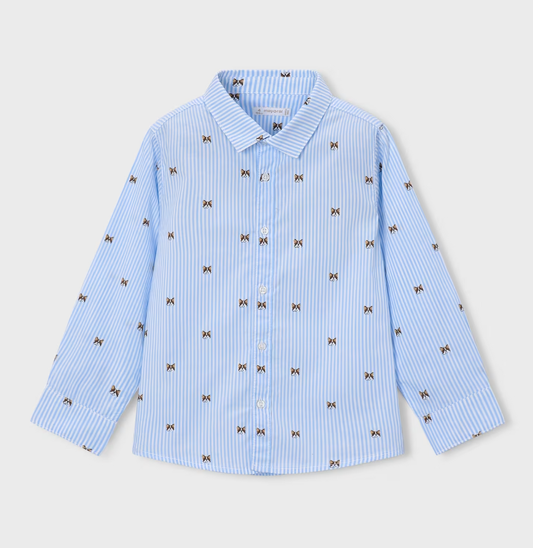 Puppy Stripe Button Down Shirt | 4146