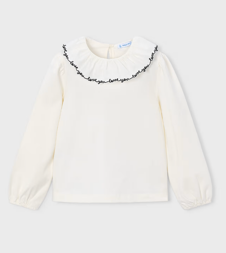 Ivory Love You Ruffle Blouse | 4149