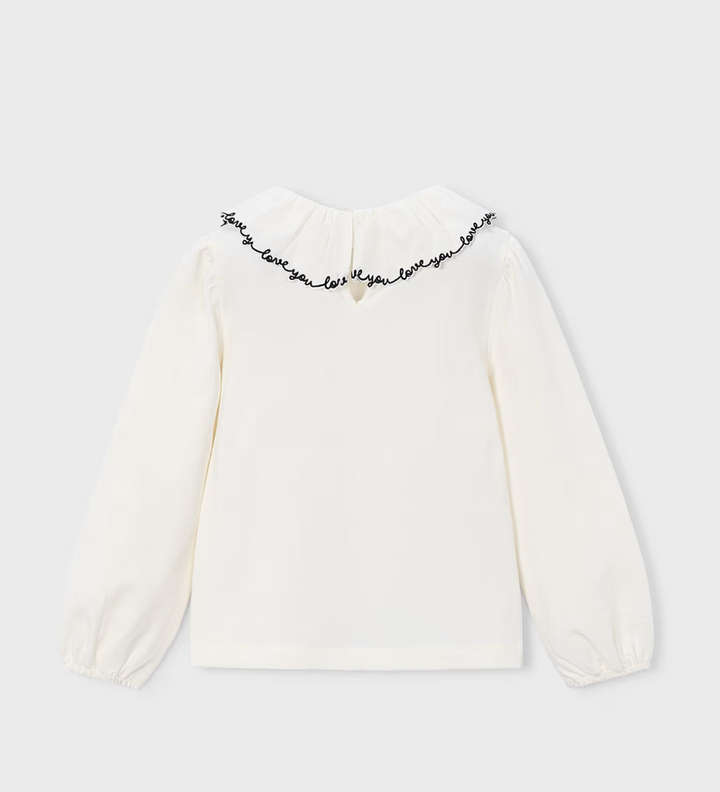 Ivory Love You Ruffle Blouse | 4149