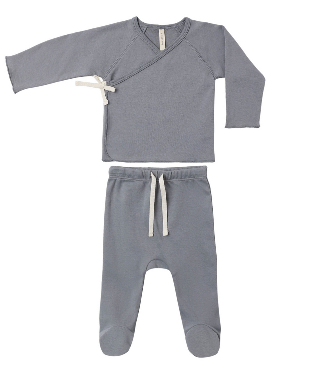 Wrap Top and Footed Pant Set | Slate