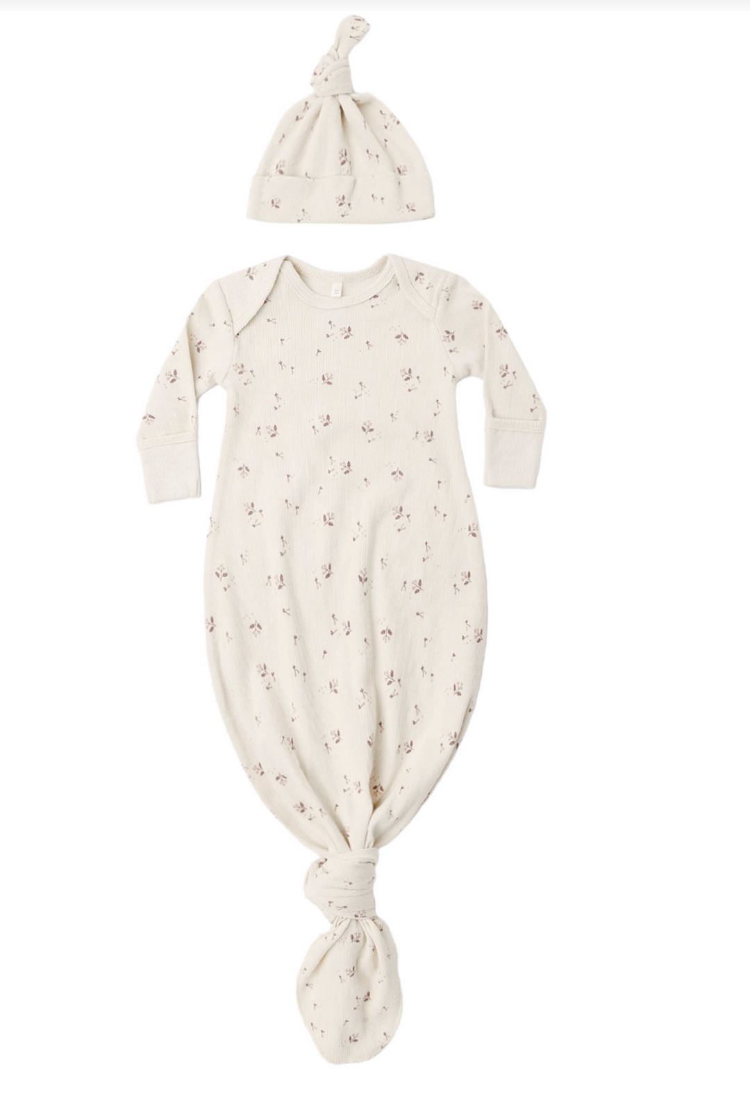 Knotted Baby Gown & Hat Set | Fall Ditsy